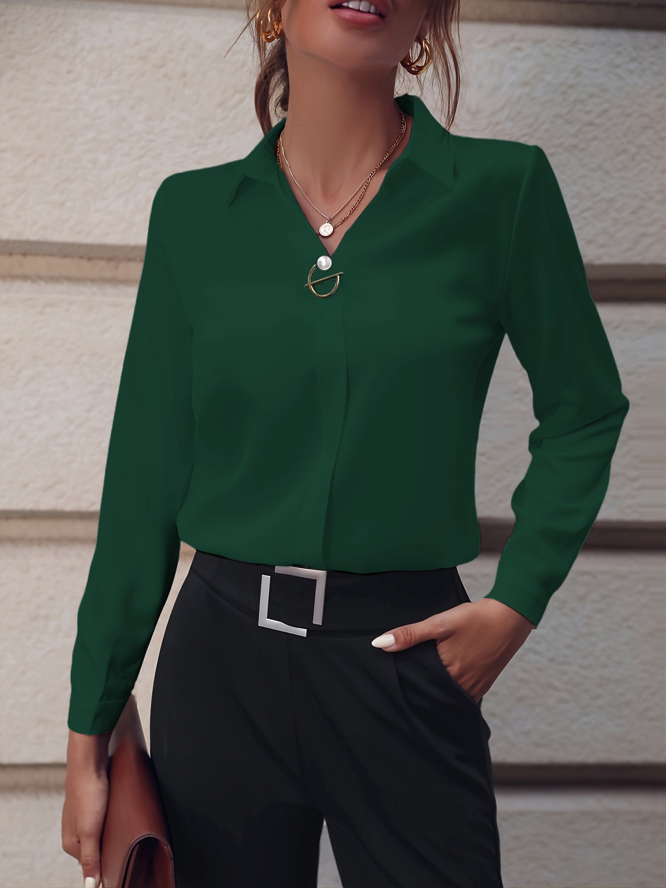 Mica™ Blouse Élegante à Coupe Slim