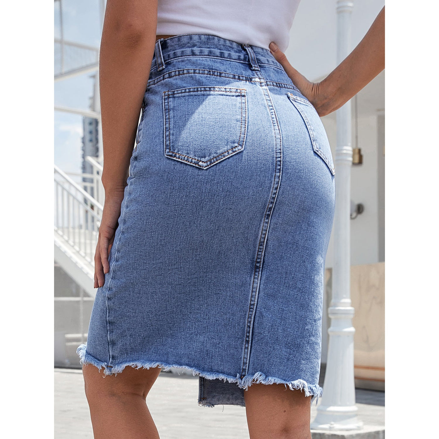 Rona™ Jupe en denim asymétrique