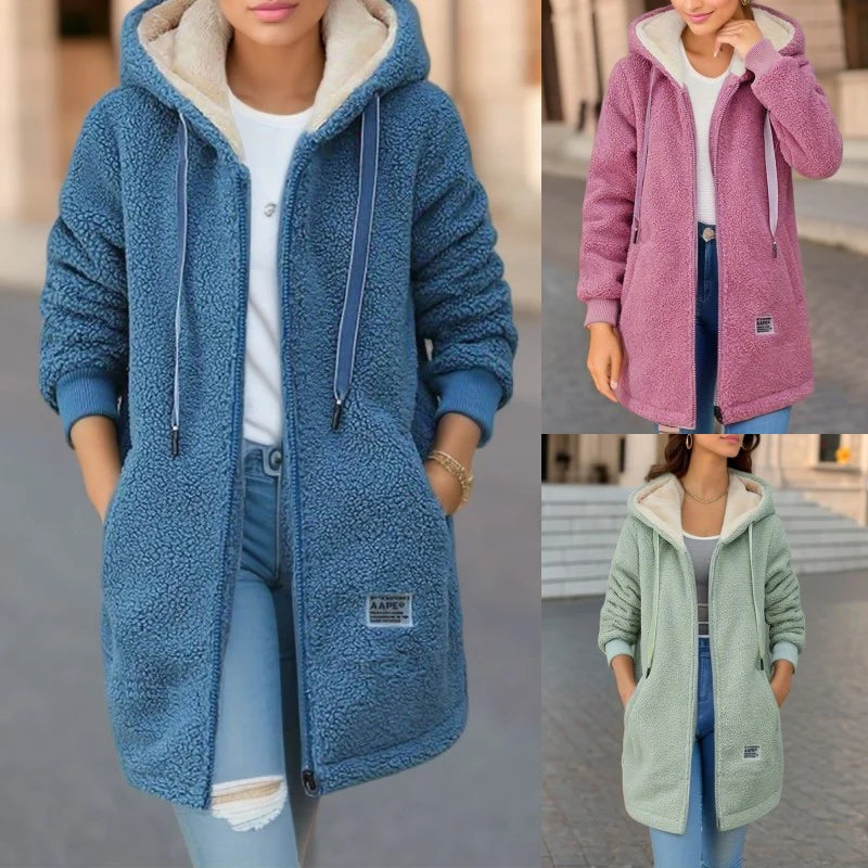 Manteau Vera™ en polaire à capuche type sherpa