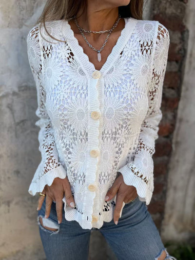Cardigan en crochet Elowen avec boutons