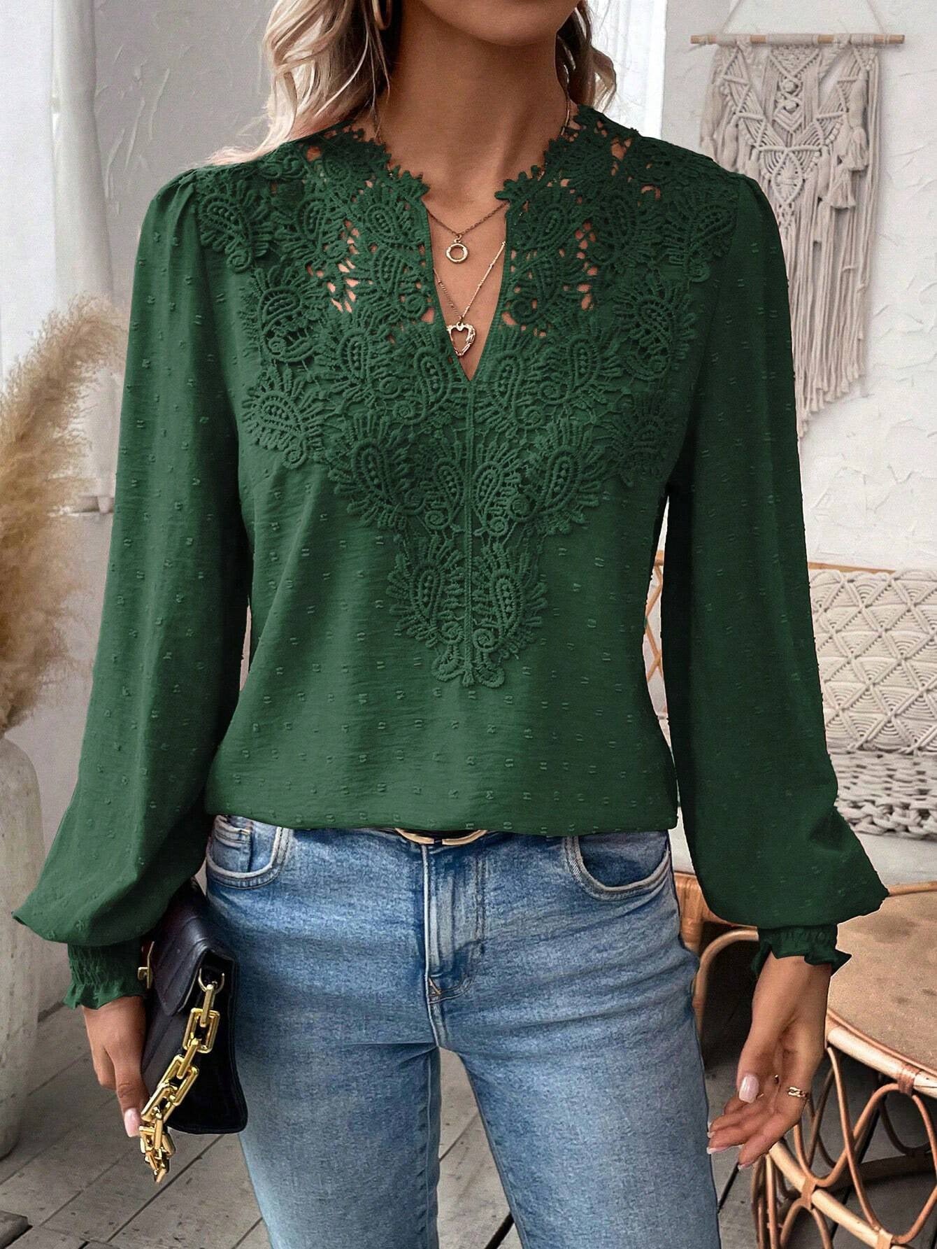 Blouse en dentelle à manches longues Zenya™