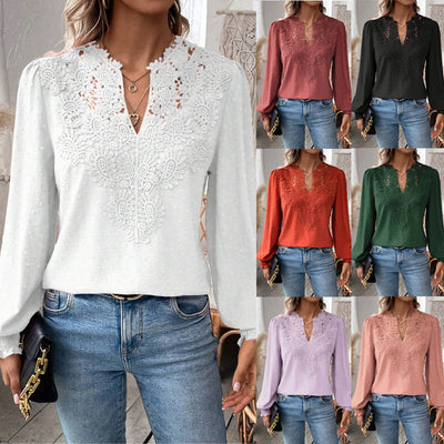 Blouse en dentelle à manches longues Zenya™