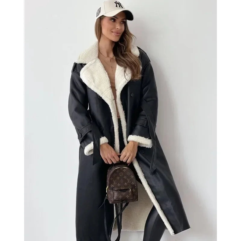 Monroe | Manteau Cuir Doublure Laine