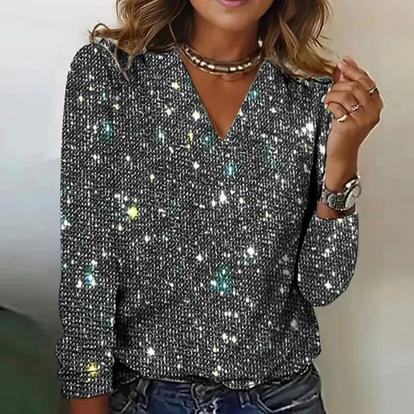 Monique | Top en sequins