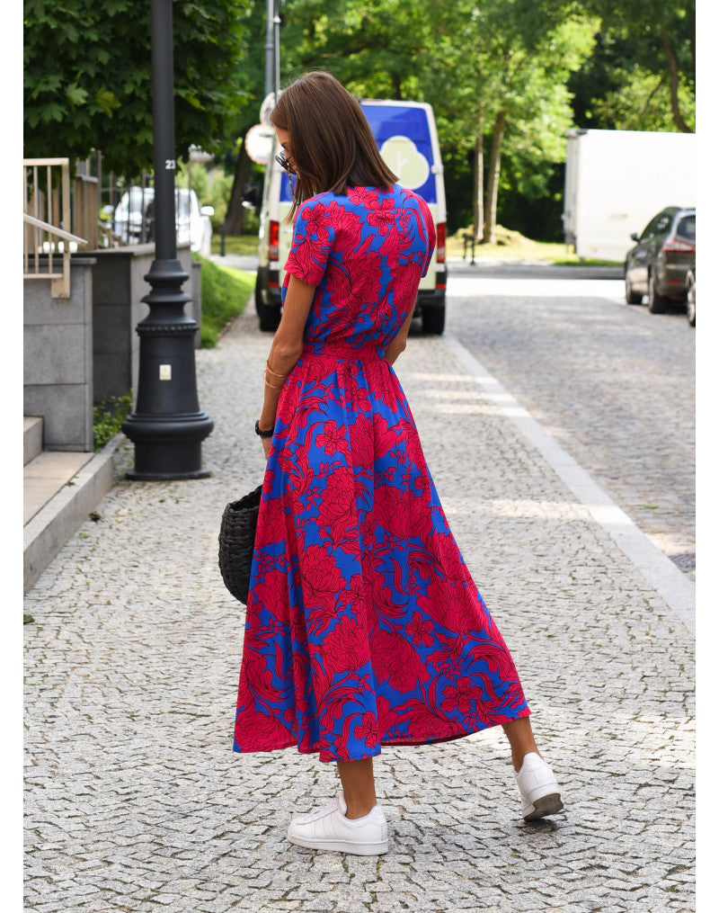 Alina – Robe Midi Cache-Cœur Fleurie