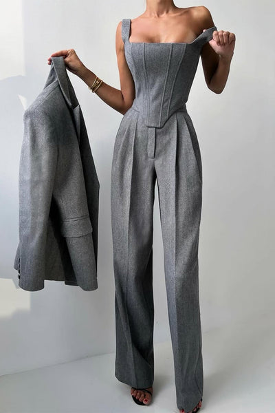 Dolce™ - Ensemble en trois pièces avec blazer à double rangée