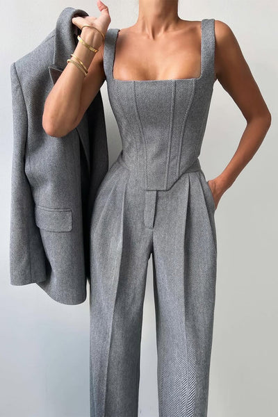 Dolce™ - Ensemble en trois pièces avec blazer à double rangée