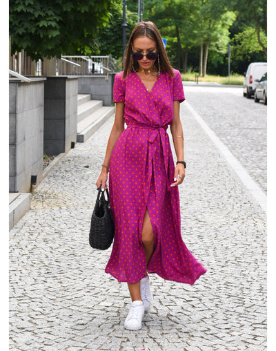 Alina – Robe Midi Cache-Cœur Fleurie