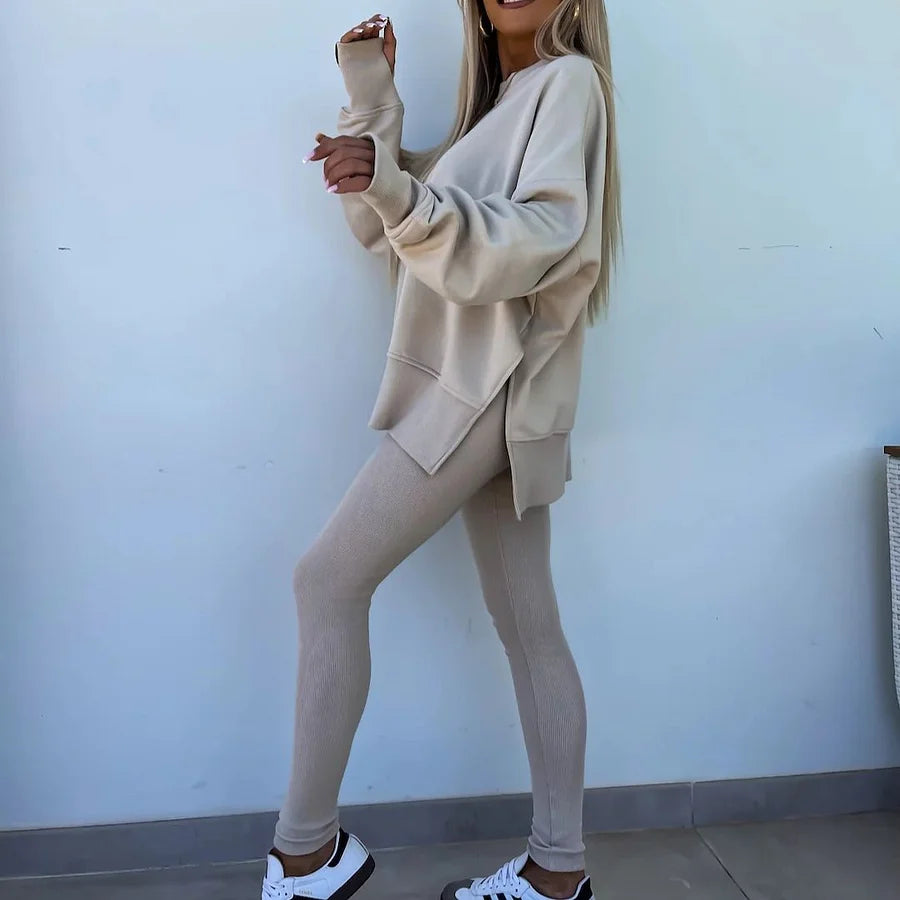 Ensemble Maria™ Ensemble confortable : sweat oversize et leggings