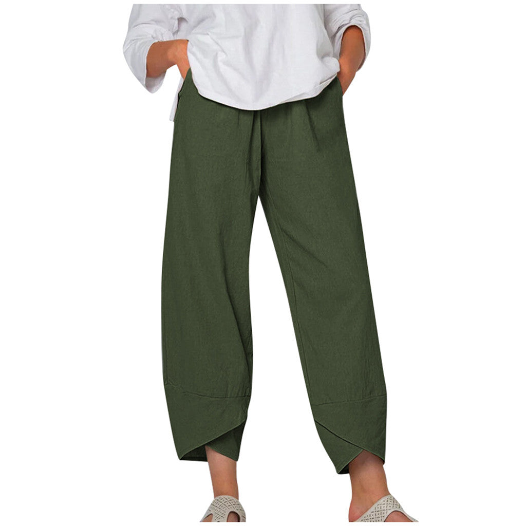 Pantalon Court en Coton-Lin Noira™