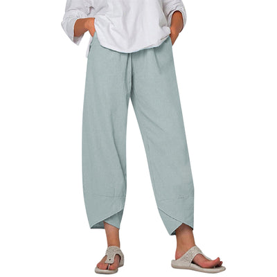 Pantalon Court en Coton-Lin Noira™