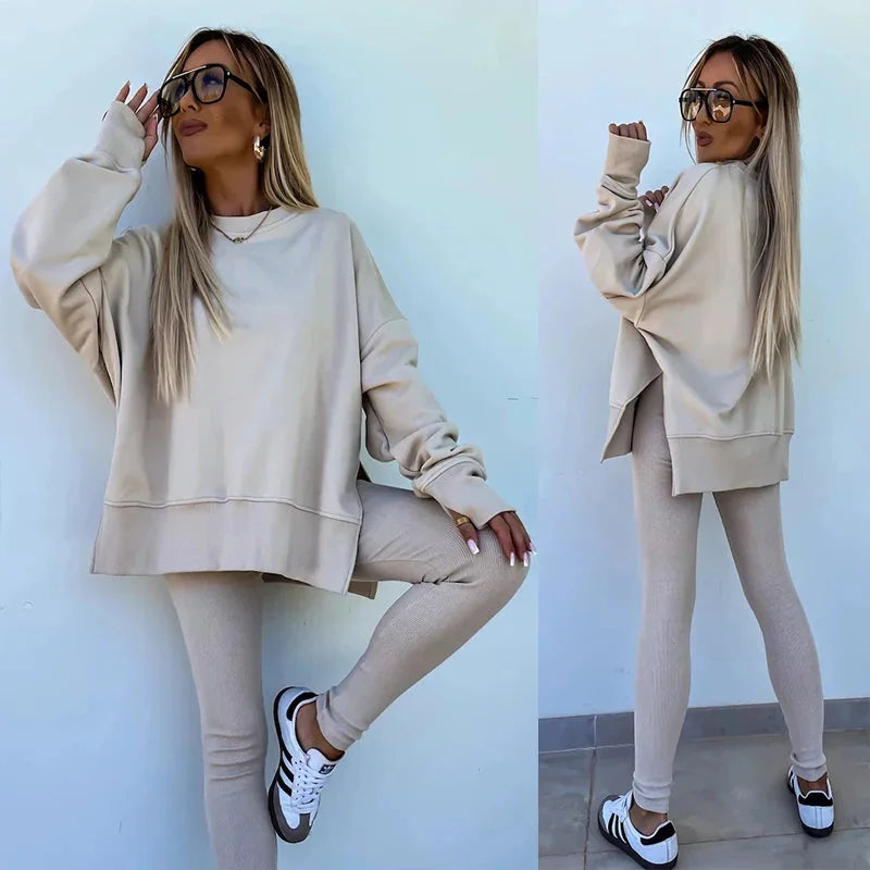 Ensemble Maria™ Ensemble confortable : sweat oversize et leggings