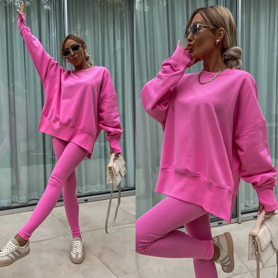 Ensemble Maria™ Ensemble confortable : sweat oversize et leggings