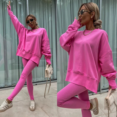 Ensemble Maria™ Ensemble confortable : sweat oversize et leggings
