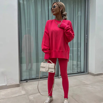 Ensemble Maria™ Ensemble confortable : sweat oversize et leggings