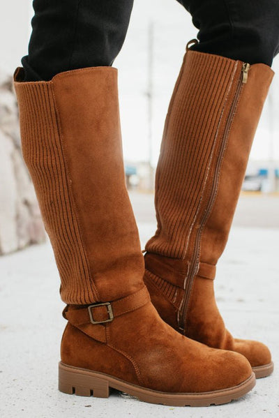 Bottes Faux Suède Tobacco Hay There