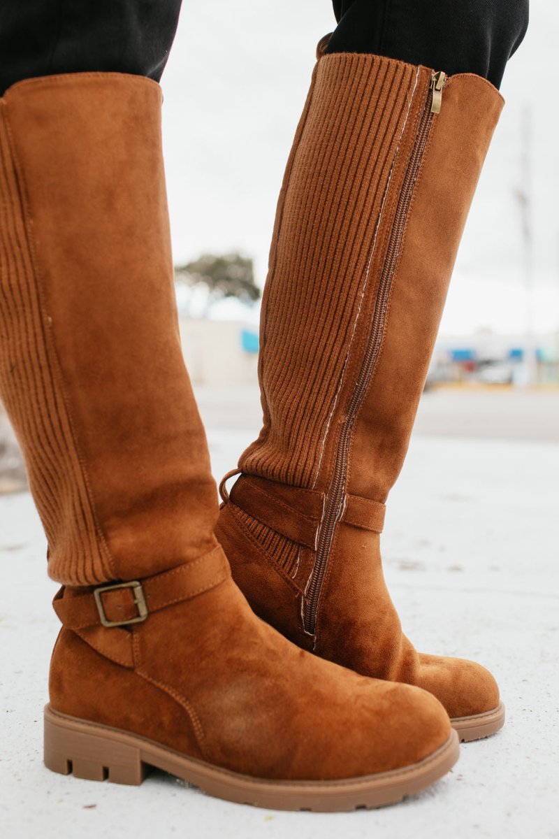 Bottes Faux Suède Tobacco Hay There