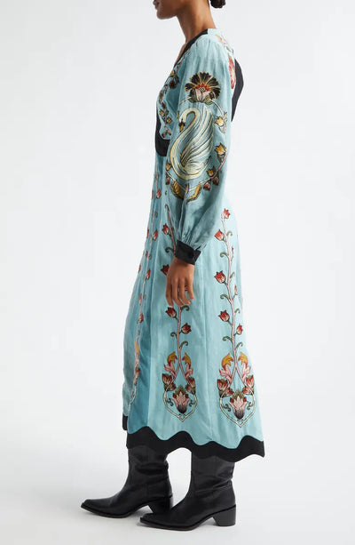Robe midi bleu ciel