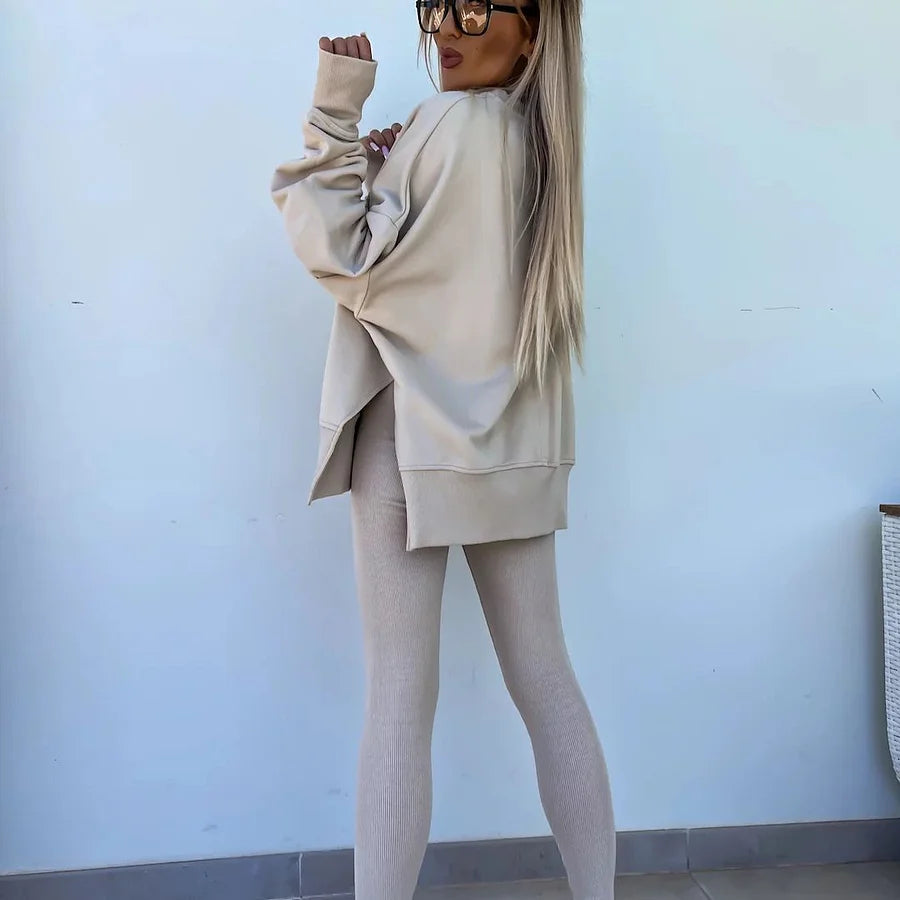 Ensemble Maria™ Ensemble confortable : sweat oversize et leggings