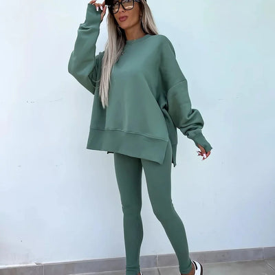 Ensemble Maria™ Ensemble confortable : sweat oversize et leggings