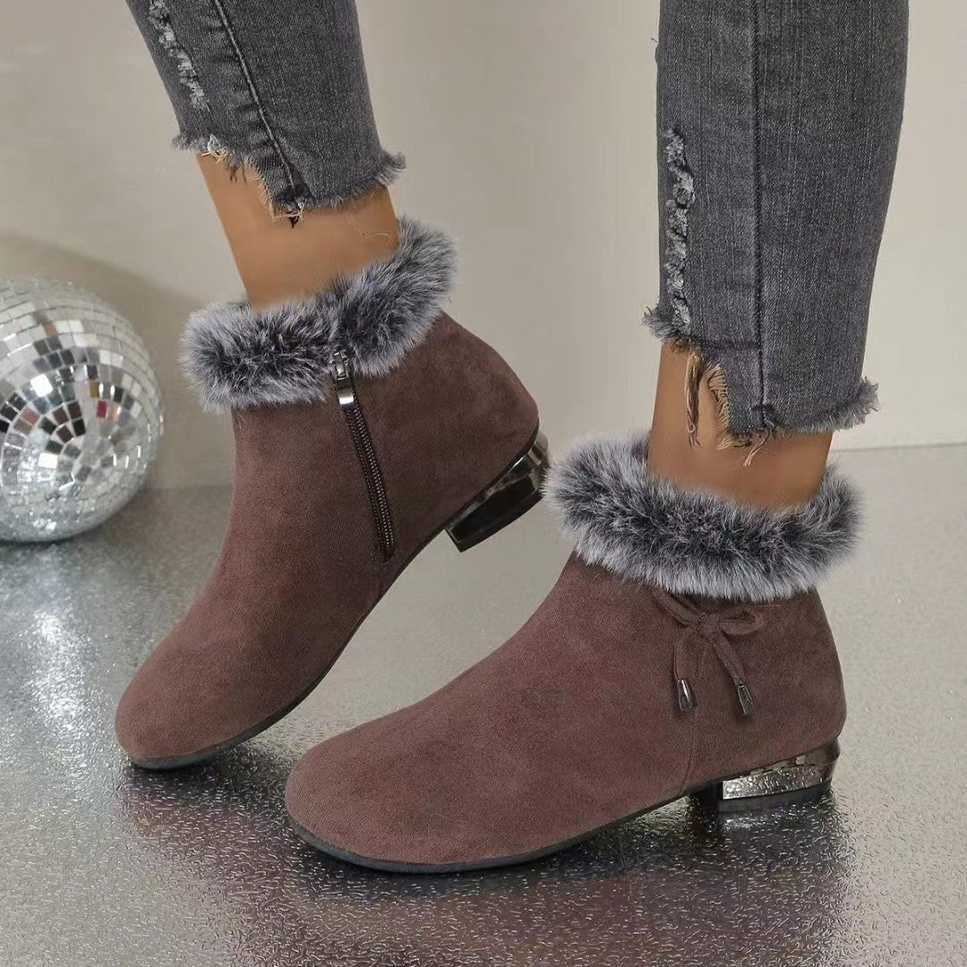 Bottines d'hiver en cuir souple
