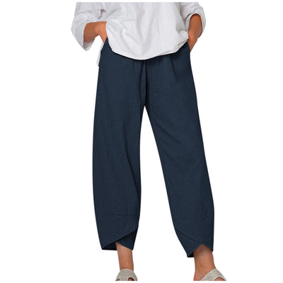 Pantalon Court en Coton-Lin Noira™