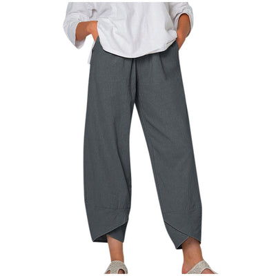 Pantalon Court en Coton-Lin Noira™