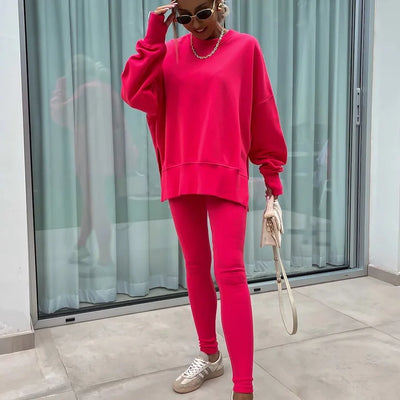 Ensemble Maria™ Ensemble confortable : sweat oversize et leggings
