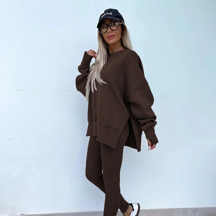 Ensemble Maria™ Ensemble confortable : sweat oversize et leggings