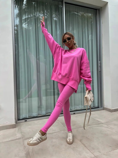 Ensemble Maria™ Ensemble confortable : sweat oversize et leggings