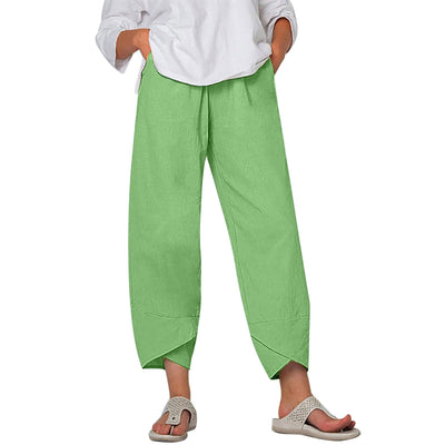 Pantalon Court en Coton-Lin Noira™