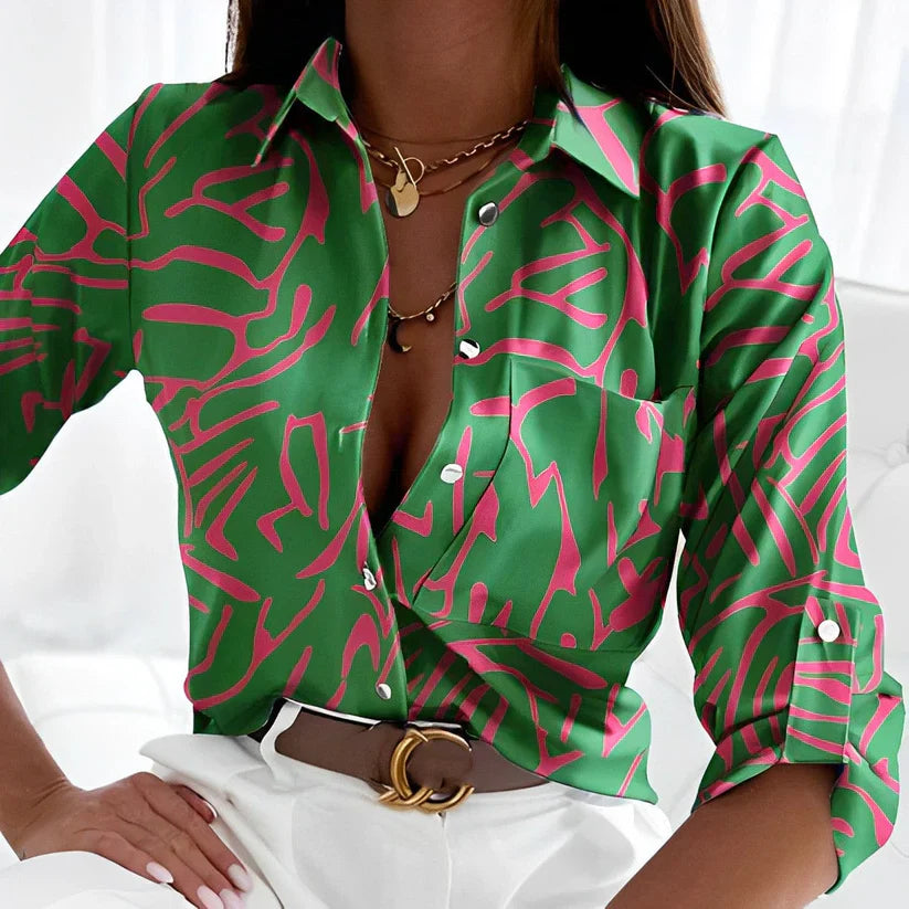 Avril - Blouse Verte Élégante