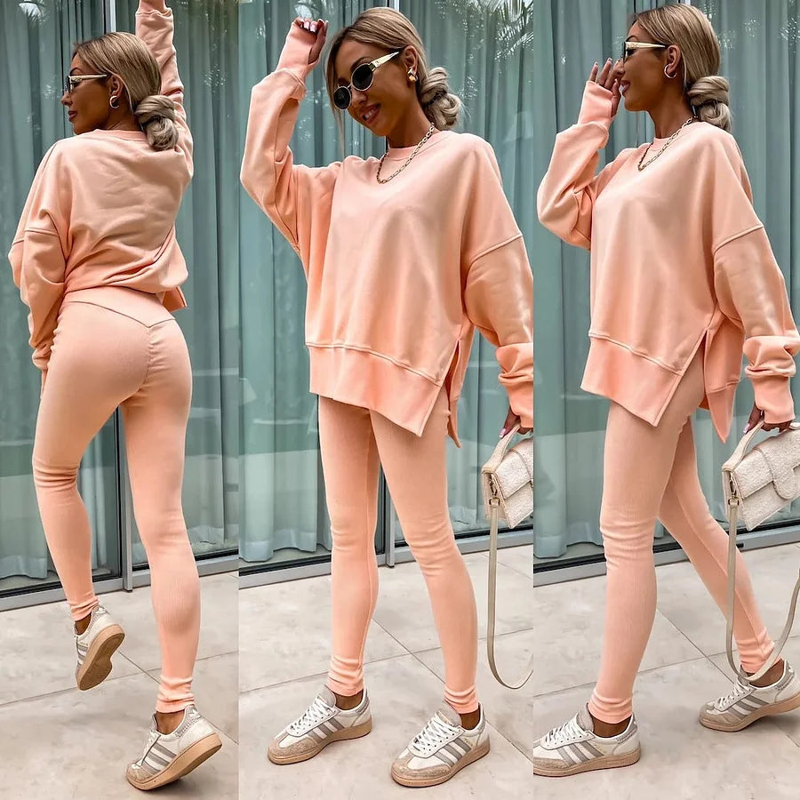 Ensemble Maria™ Ensemble confortable : sweat oversize et leggings