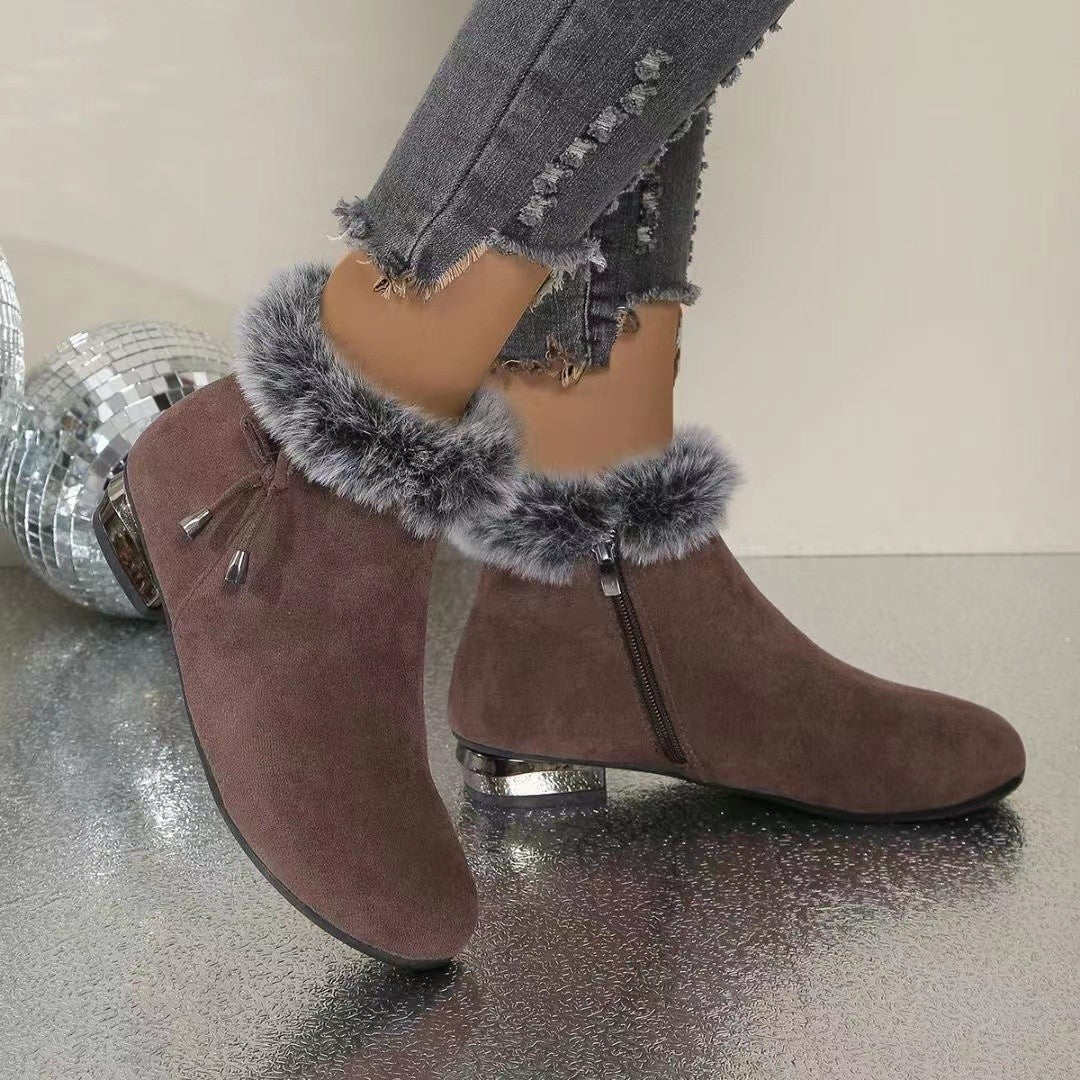 Bottines d'hiver en cuir souple