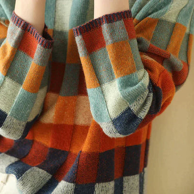 Pull en laine à carreaux Romy