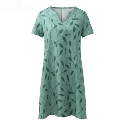Deniel – Robe trapèze à col en V imprimé