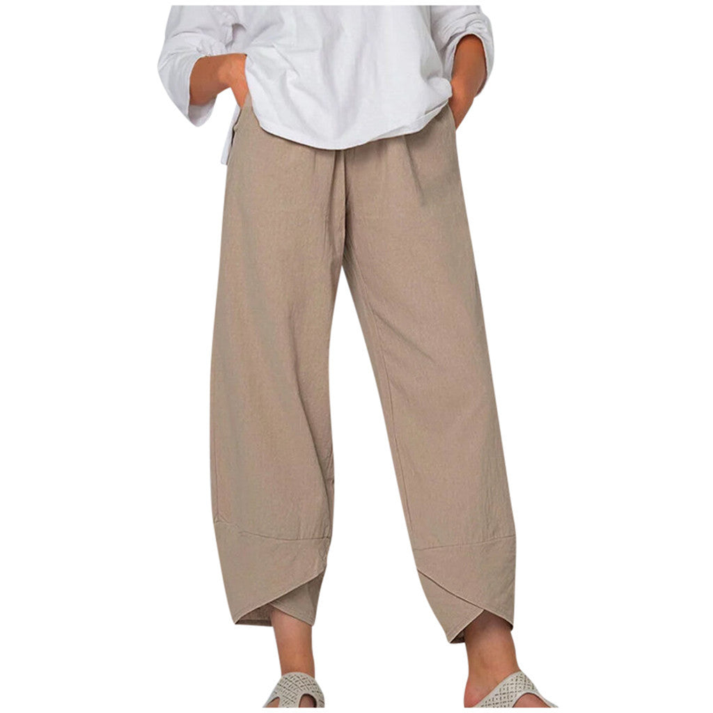 Pantalon Court en Coton-Lin Noira™