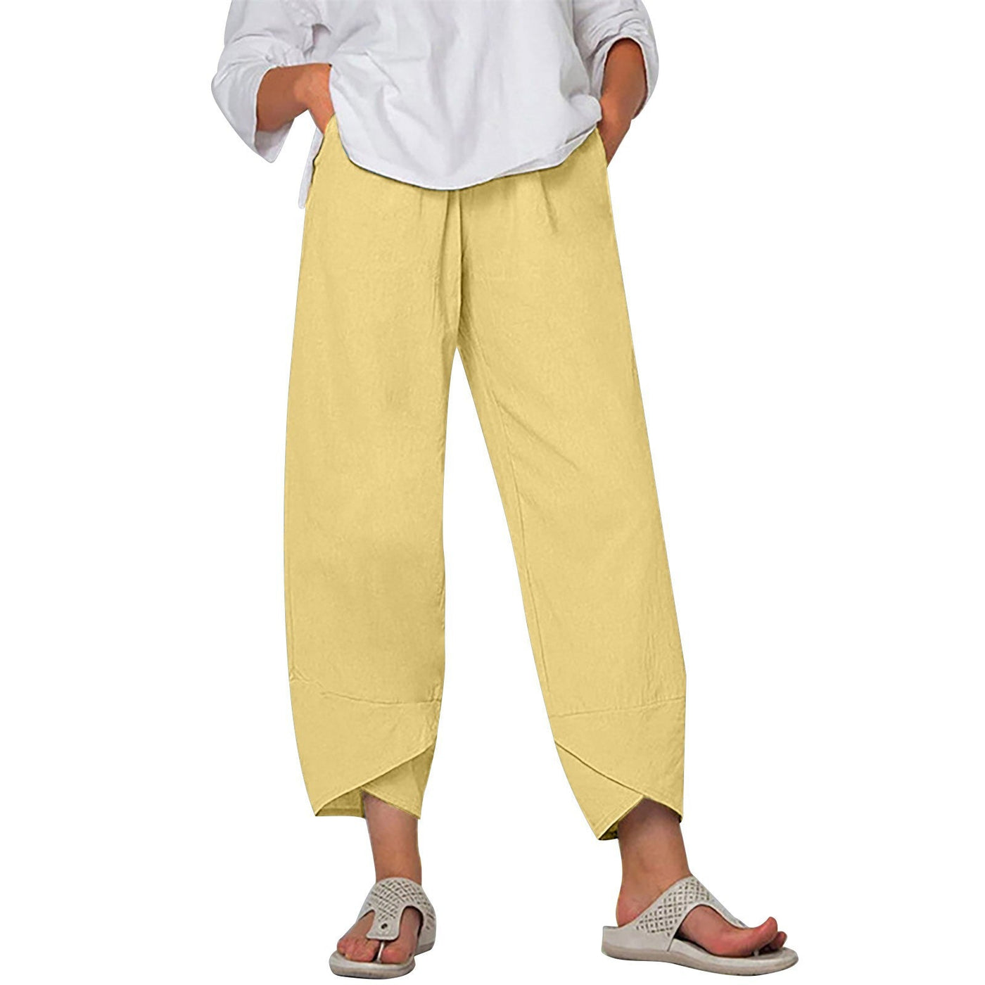 Pantalon Court en Coton-Lin Noira™