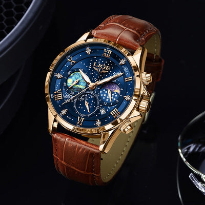 Montre élégante à phase de lune