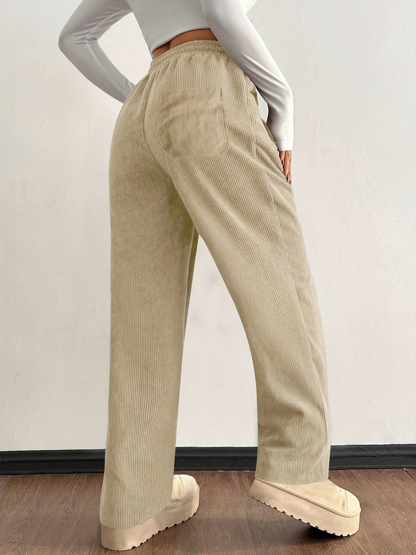 Pantalon Jogger en Velours Côtelé Raya