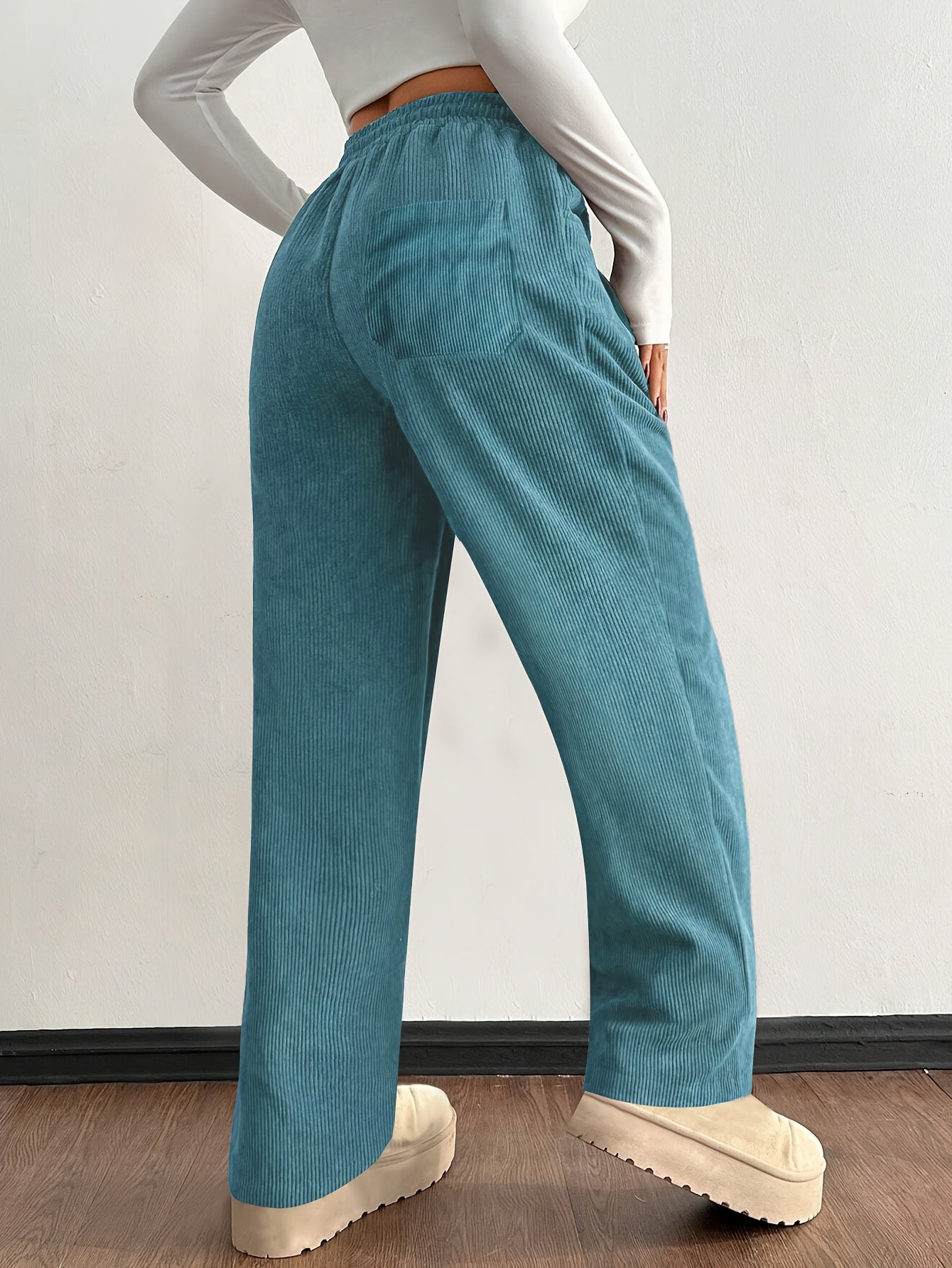 Pantalon Jogger en Velours Côtelé Raya