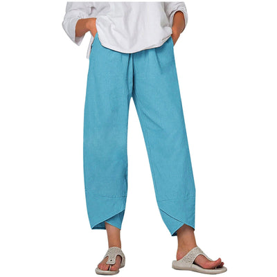Pantalon Court en Coton-Lin Noira™