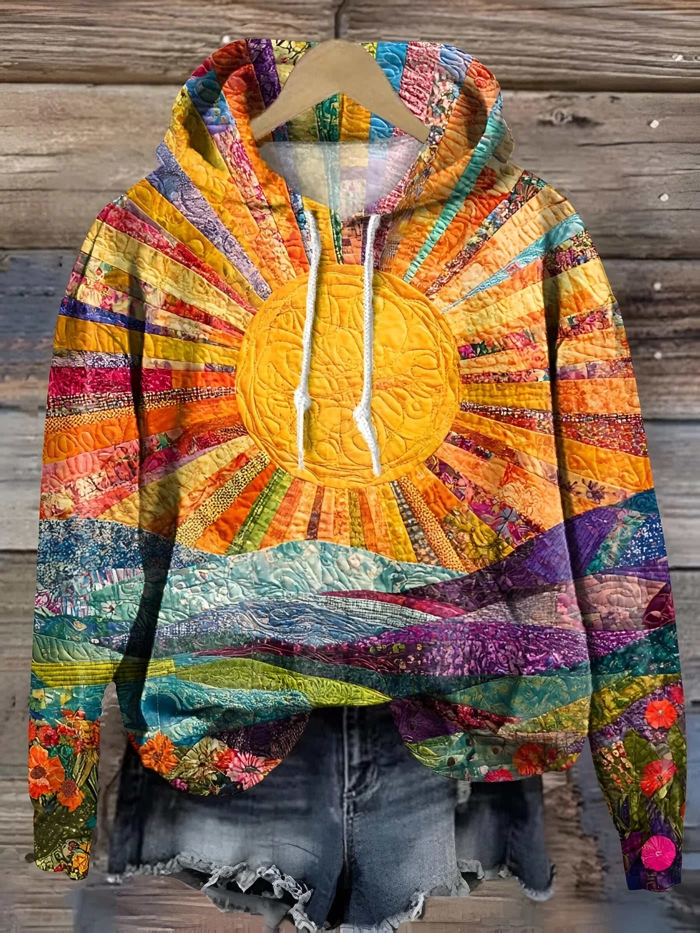 Clara - Sweat à capuche coloré de lever de soleil