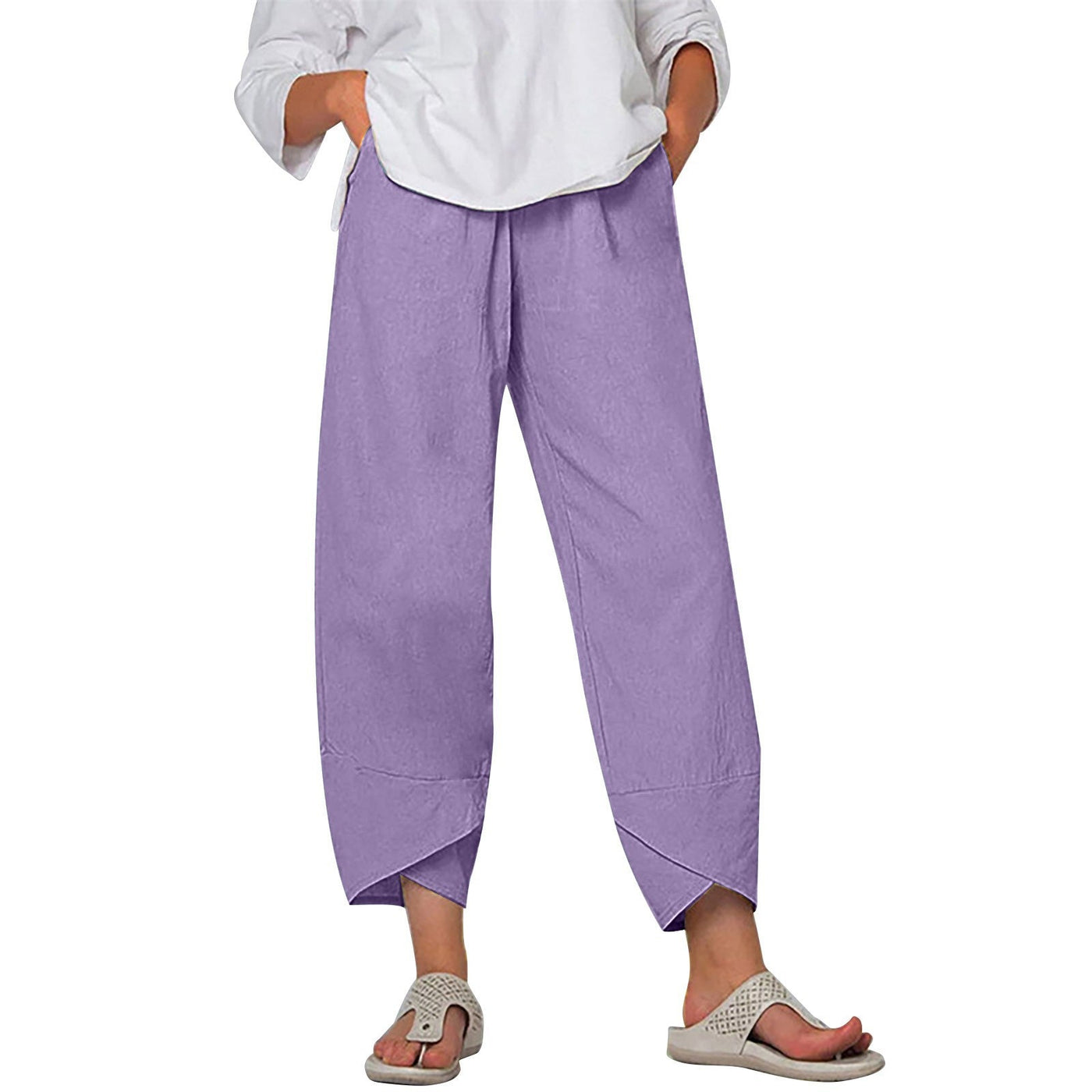 Pantalon Court en Coton-Lin Noira™