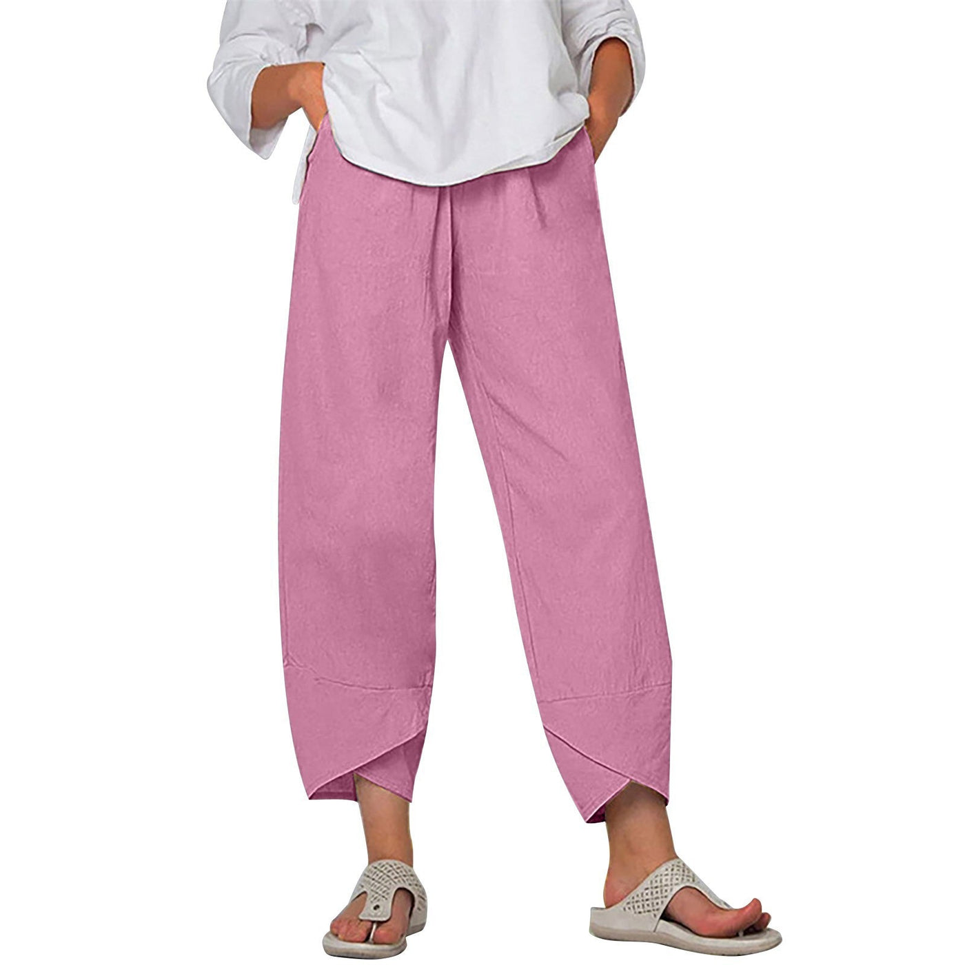 Pantalon Court en Coton-Lin Noira™