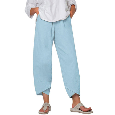 Pantalon Court en Coton-Lin Noira™