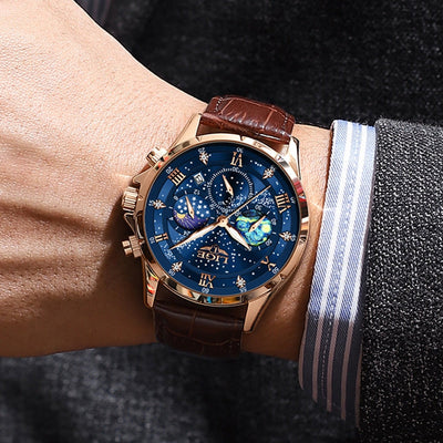 Montre élégante à phase de lune