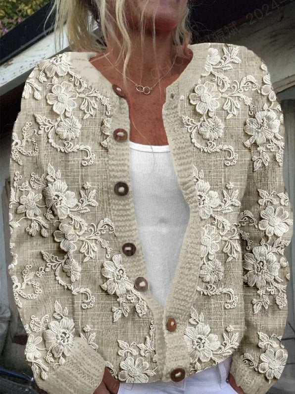 Kenza™ | Veste Florale En Laine
