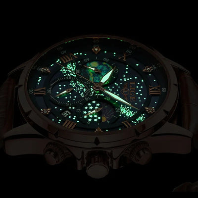 Montre élégante à phase de lune